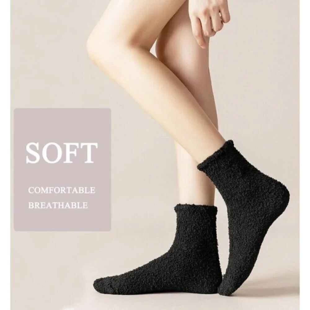 Ginmewrae Womens Fuzzy Slipper Socks Cozy Fluffy 6-Pack US 5-10